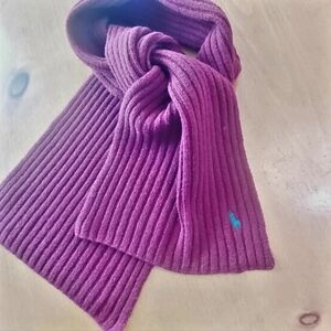 Unisex Burgundy Polo Ralf Lauren lambswool Scarf